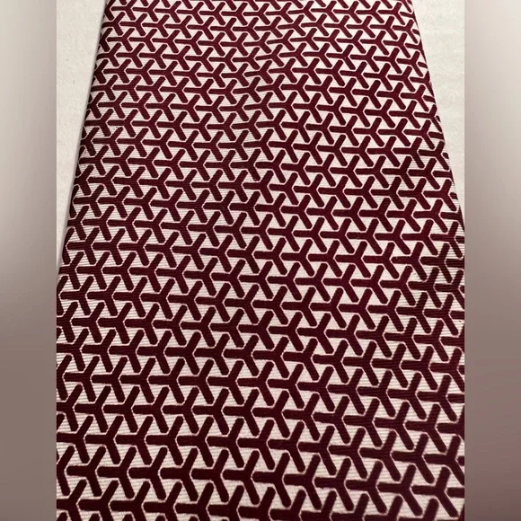Oscar de la Renta 100% Silk Formal Holiday Red Pattern Tie Business Professional - Picture 5 of 6